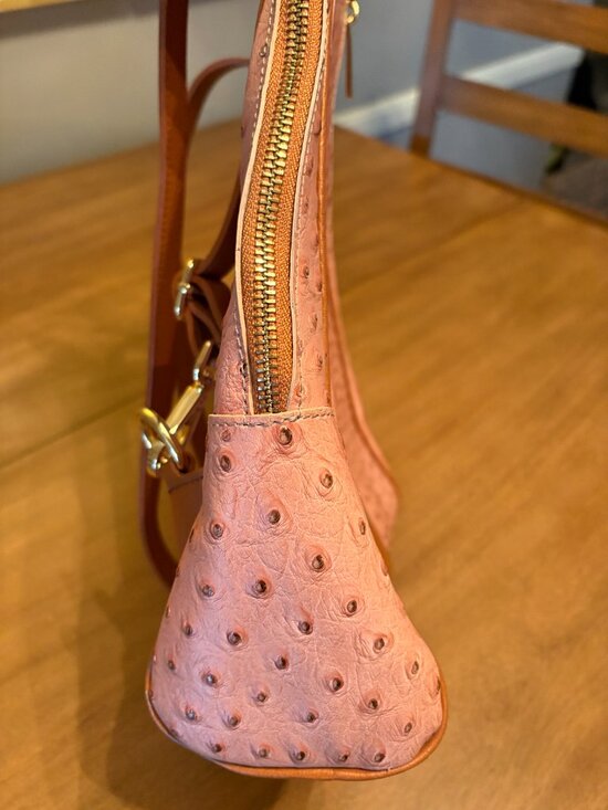 NWOT Rare Valentina Italian Ostrich Leather Backpack/Handle Bag. main image 12